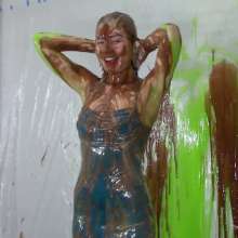 Miss Nicole: Margot Is Slime Blasted in a Blue Satin Dress (2024 Edit)