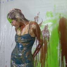 Miss Nicole: Margot Is Slime Blasted in a Blue Satin Dress (2024 Edit)