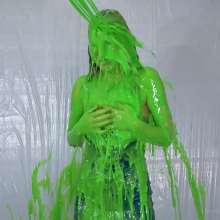 Miss Nicole: Margot Is Slime Blasted in a Blue Satin Dress (2024 Edit)