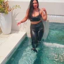 WetlookFashion: Maria Is Sporty, Wet and Shiny