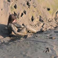 DungeonMasterOne: Maude in the Mud in Flexothane Dungarees!