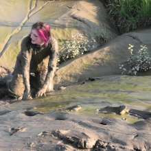 DungeonMasterOne: Maude in the Mud in Flexothane Dungarees!