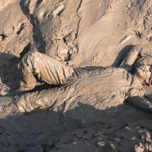 DungeonMasterOne: Maude in the Mud in Flexothane Dungarees!