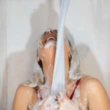 CandyCustard: Photoset: Aston Suit Filling Gunge Challenge Fun