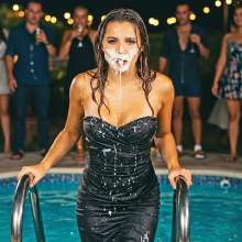 Sleazoid44: Pied after falling into a pool
