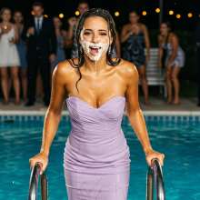 Sleazoid44: Pied after falling into a pool