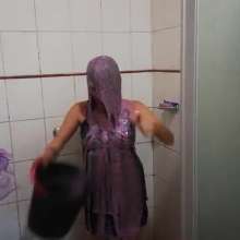 Thefetishgirl: Purple Slime in Shower
