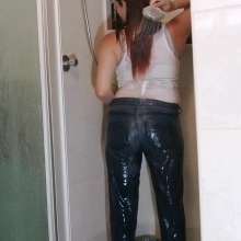 Thefetishgirl: Soaking Wet Jeans and White Tight Top