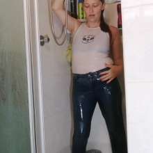 Thefetishgirl: Soaking Wet Jeans and White Tight Top