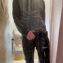 Chav Boy Messy Mark: Tight Nike Trackies and Trainers in the Shower