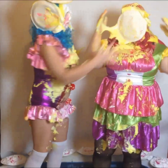 CandyCustard: Candy and Maria pie each other as clowns!