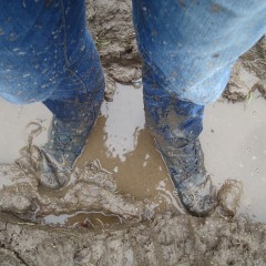 wetmart2240: Muddy walk with deep puddles