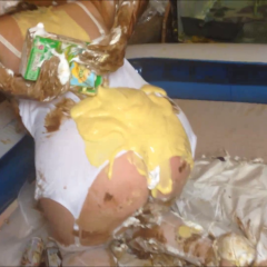 CandyCustard: Maria totally destroys her entire wedding dress bridal outfit