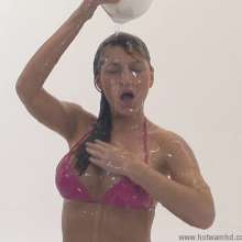 HotWamHD: Katya covers her Daisy Dukes and pink bikini in thick clear slime