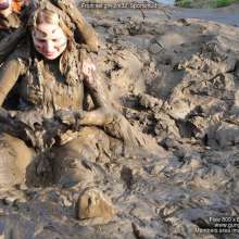 DungeonMasterOne: Mud!  Felicity and Rosemary throw themselves into the mud in sportswear!