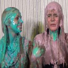 Anglefan.com: Super messy slime-first scene with two cute blondes!
