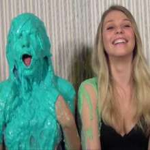 Anglefan.com: Super messy slime-first scene with two cute blondes!