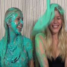 Anglefan.com: Super messy slime-first scene with two cute blondes!