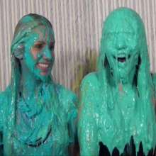 Anglefan.com: Super messy slime-first scene with two cute blondes!