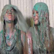 Anglefan.com: Super messy slime-first scene with two cute blondes!