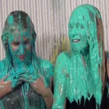 Anglefan.com: Super messy slime-first scene with two cute blondes!
