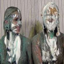 Anglefan.com: Super messy slime-first scene with two cute blondes!