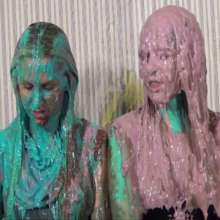 Anglefan.com: Super messy slime-first scene with two cute blondes!