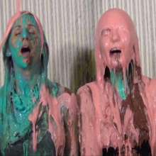 Anglefan.com: Super messy slime-first scene with two cute blondes!