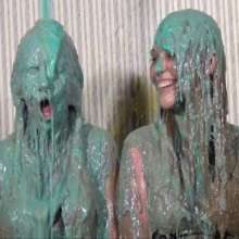Anglefan.com: Super messy slime-first scene with two cute blondes!