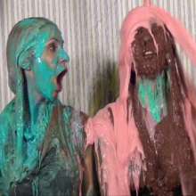 Anglefan.com: Super messy slime-first scene with two cute blondes!