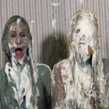 Anglefan.com: Super messy slime-first scene with two cute blondes!