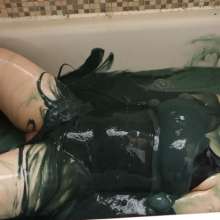 Stella: Stella takes a bath in slippery clear, grey, and black slime.