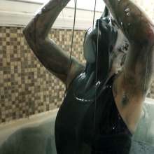 Stella: Stella takes a bath in slippery clear, grey, and black slime.