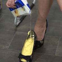 MostWam: Charlotte's Custard Covering in Office Wear [feet]