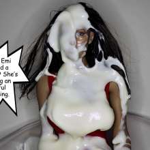 Bobographer: Emi and Tina pudding-throw contest