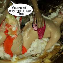 Bobographer: At last--Emi and Tina together in a giant pie