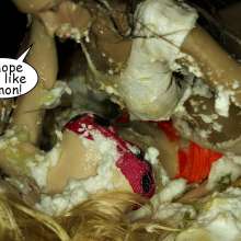 Bobographer: At last--Emi and Tina together in a giant pie