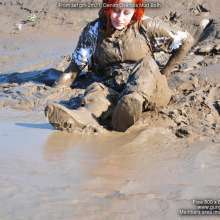 DungeonMasterOne: Langstonedale: Redhead Rosemary takes a mudbath in denim!