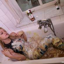 eileenvogel: Eileen ruining her dress with red wine