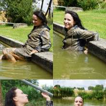 nerzman@gmx.de: Cleaning a muddy raincoat in the pond