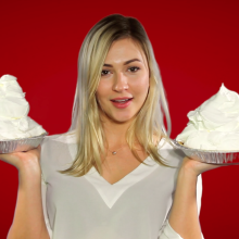 PieZone: Snobby Tracy Gets Her Just Desserts!  (Pie Sitting + Pantyhose Stuffing!)