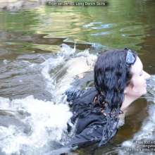 DungeonMasterOne: Langstonedale: Honeysuckle and Susie go swimming in long denim skirts!
