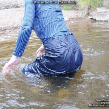 DungeonMasterOne: Langstonedale: Honeysuckle and Susie go swimming in long denim skirts!