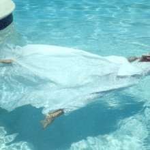 MadelineOasis: A Most Beautiful Wet Wedding Gown and Bridesmaid's Outfit in a Pool!