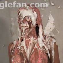 Anglefan: Natalie pied in an orange slingshot