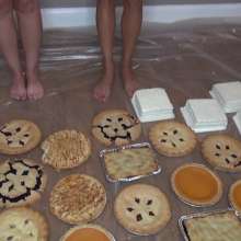 Jayce: happy feet friday!  messy, sweet, pies, cakes and feet nude W/ dixie!