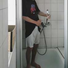 XXWetshortslover: Hot Teen Clothed Shower and Cum