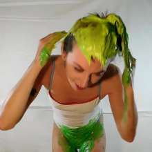 Kaydens: Kaydens'  Green Slime White Swimsuit Filling
