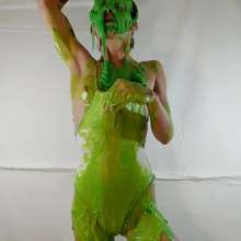 Kaydens: Kaydens'  Green Slime White Swimsuit Filling