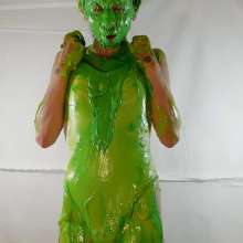 Kaydens: Kaydens'  Green Slime White Swimsuit Filling